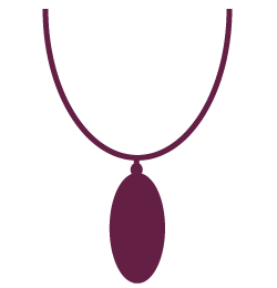 Icon with purple oval necklace pendant
